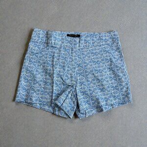 LAUREN GOLD Blue White Patterned Shorts Size 00 NEW NWT